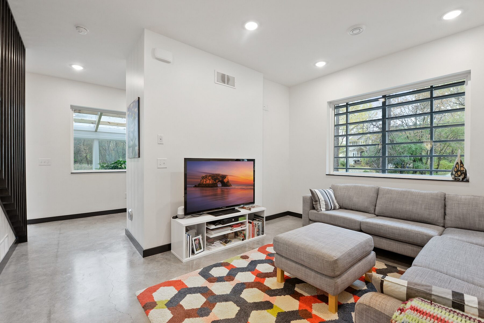 inside home with air vent high up on the wall
