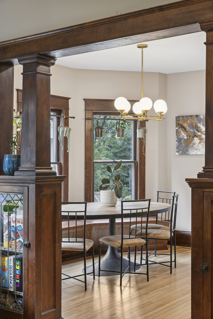 Newly renovated dining room energy efficient windows