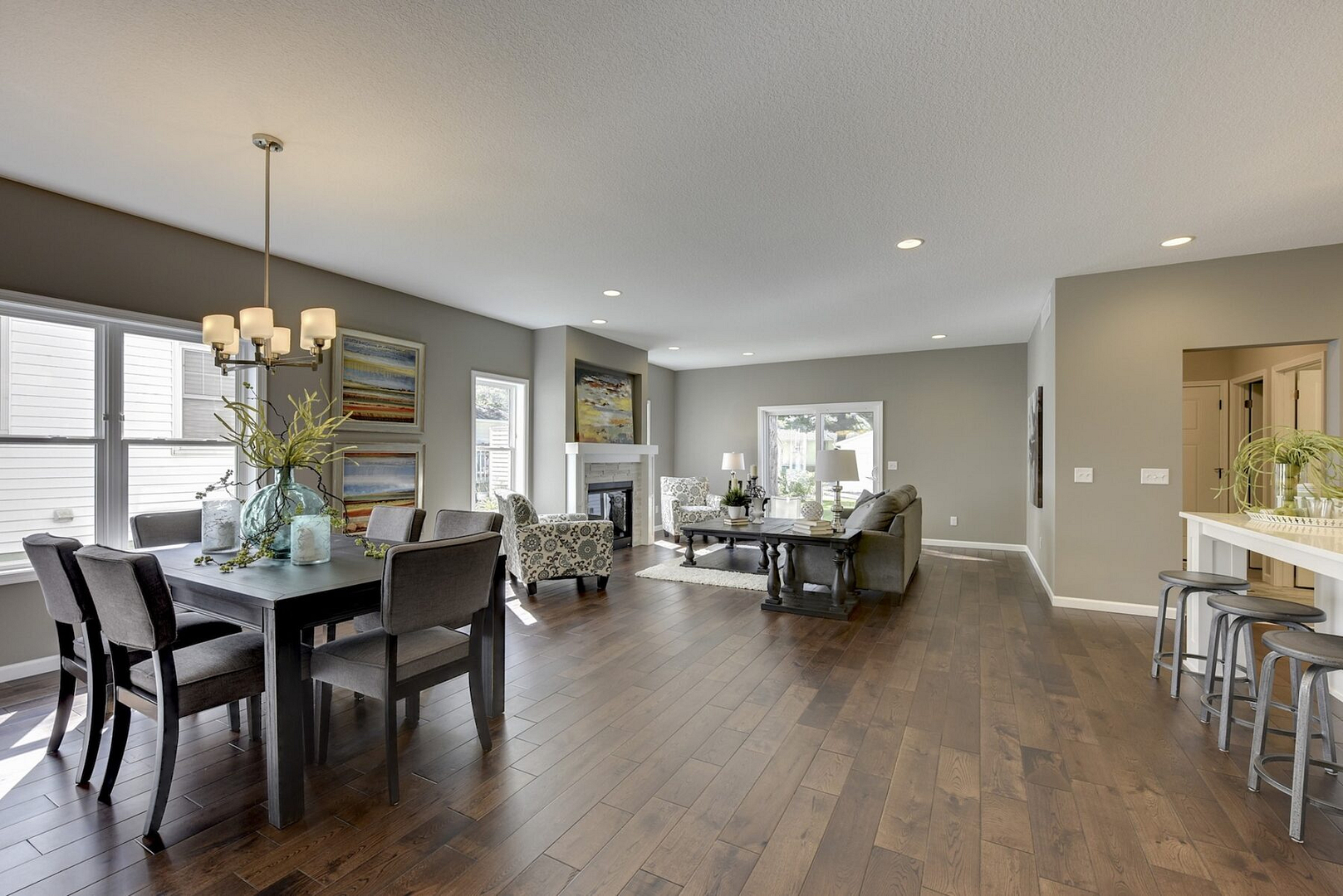 living and dining room of home